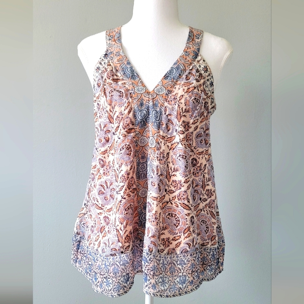 Joie Silk Floral Print Sleeveless Top - XXS